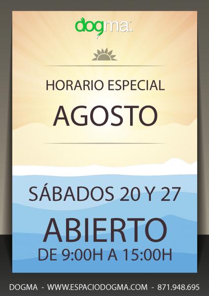HORARIO ESPECIAL AGOSTO