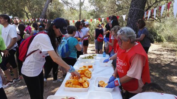 Paradas con fruta para los participantes